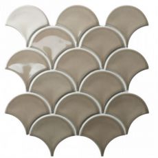 Malla Decorativa Fishscale Fan Shape Grey 259 x 273 mm Fika
