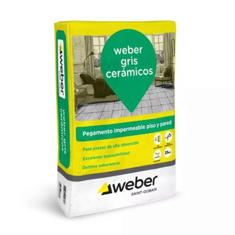 Adhesivo Impermeable Gris x 25 Kg Weber